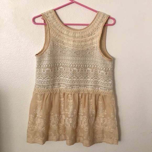 ⚠️One day only!‼️ NWOT Anthro peplum bohemian top - Picture 2 of 4